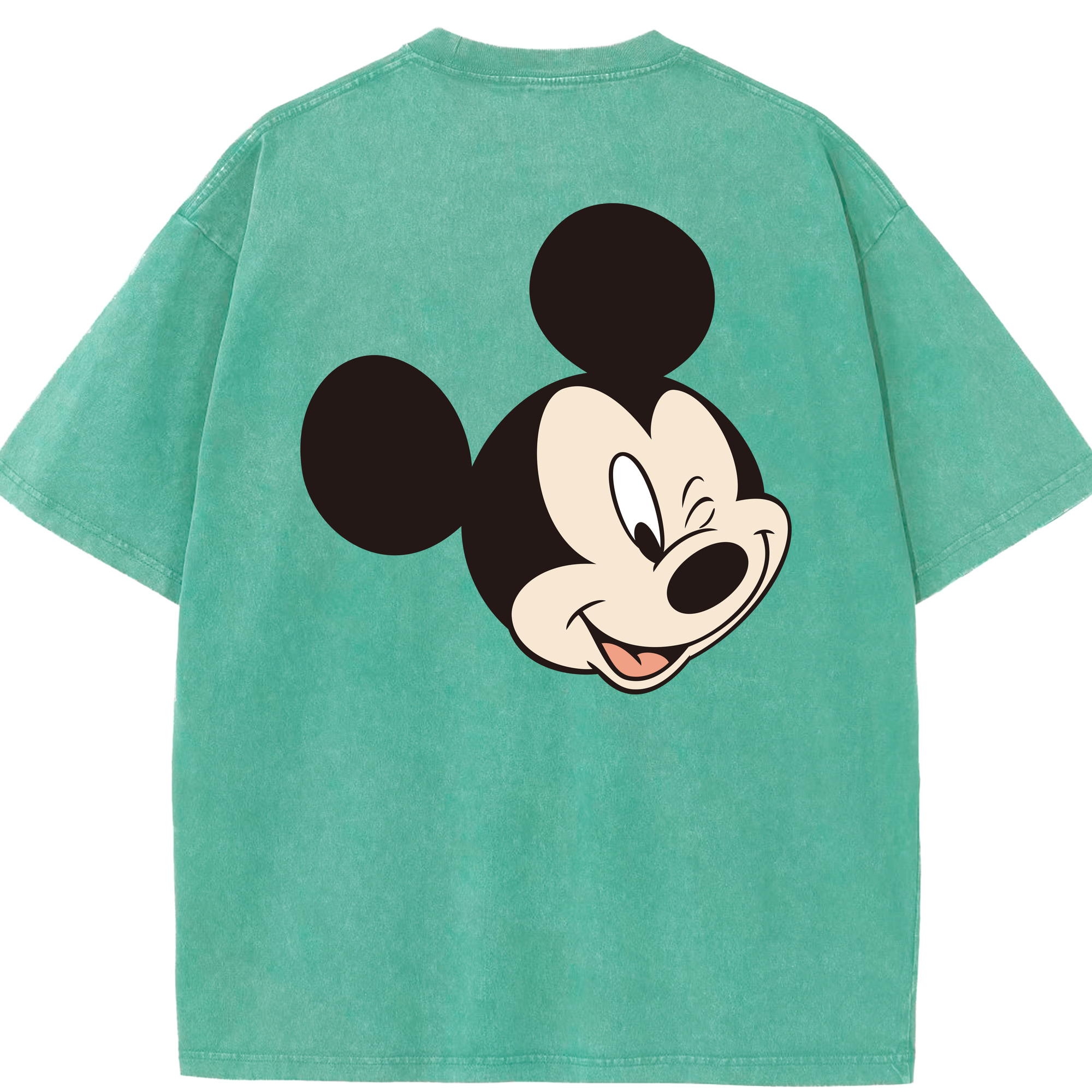 （画像用） ミッキーマウス Mickey Mouse 綿100% ヴィンテージ風 半袖Tシャツ（背面プリント）